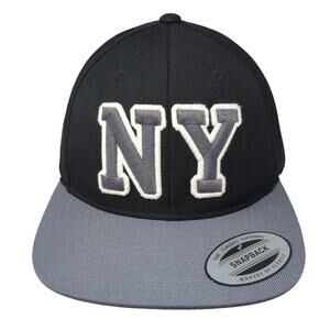 NY Snapback Hat Black One Size Embroidered Colorblock Aeropostale
